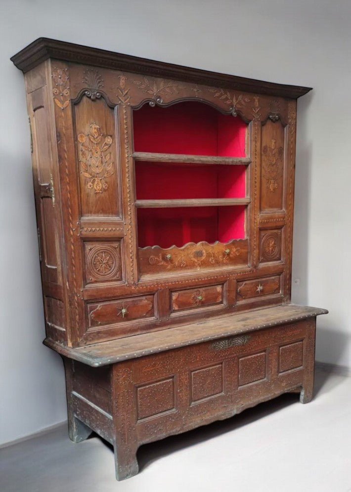 Meuble Deux Corps Breton en Châtaignier Massif – 1878 - Ethic Atelier