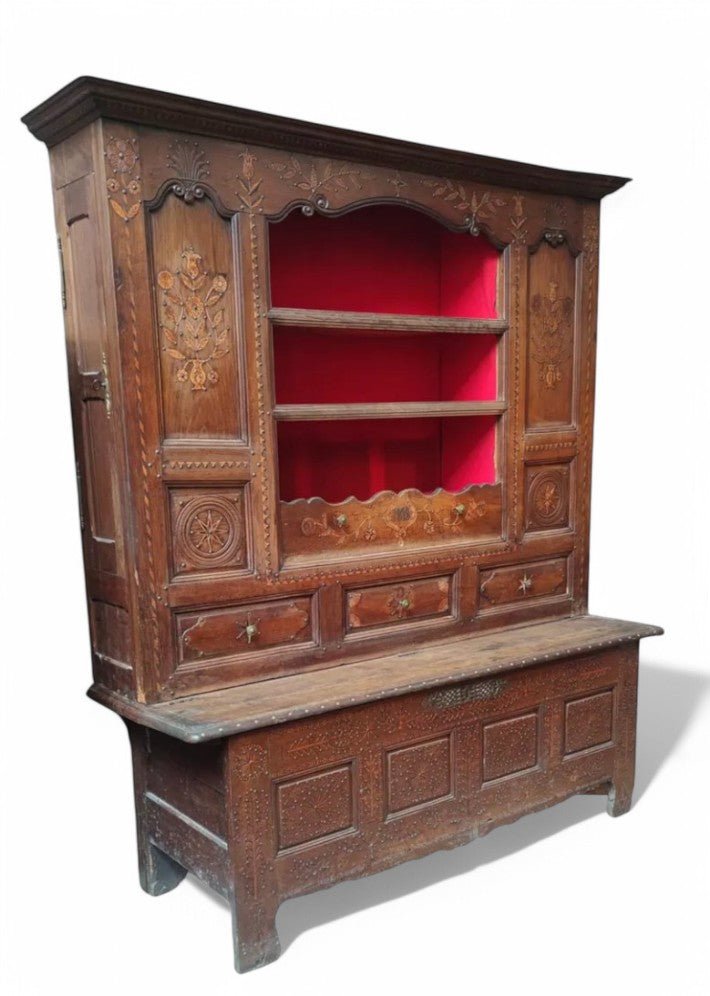 Meuble Deux Corps Breton en Châtaignier Massif – 1878 - Ethic Atelier