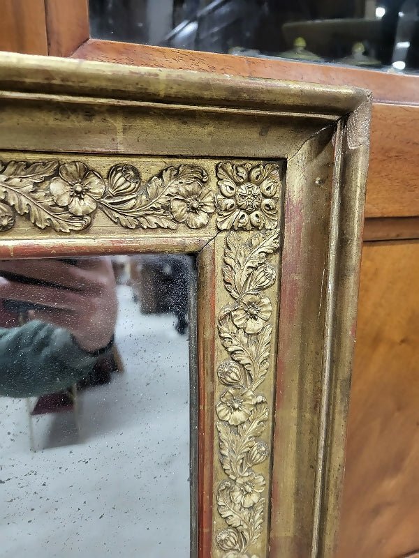 MIROIR DORE DECOR DE FLEURS ET DE FEUILLAGE DU XIX ème SIECLE - Ethic Atelier