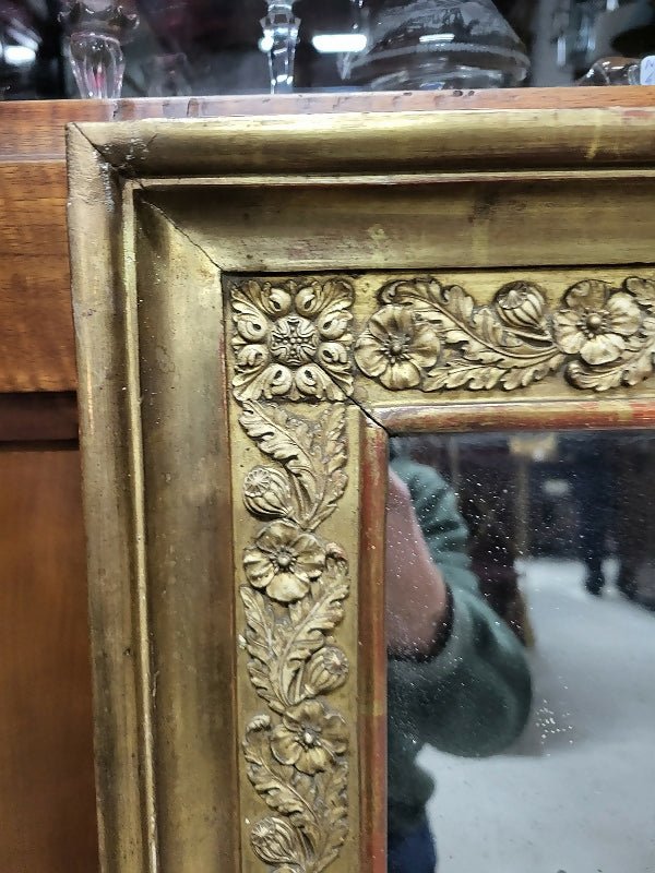 MIROIR DORE DECOR DE FLEURS ET DE FEUILLAGE DU XIX ème SIECLE - Ethic Atelier