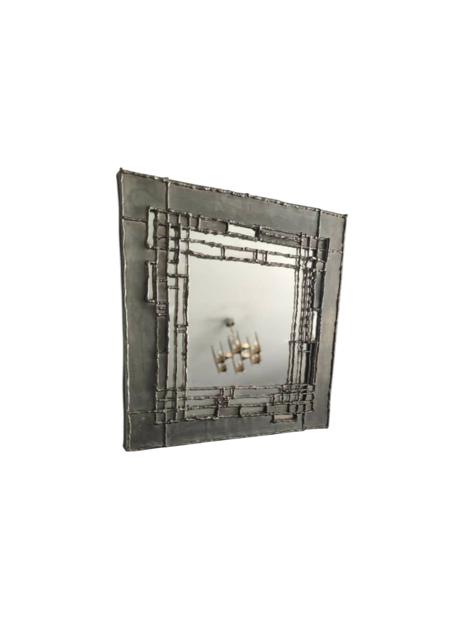 Miroir en étain style brutaliste vers 1960 - Ethic Atelier