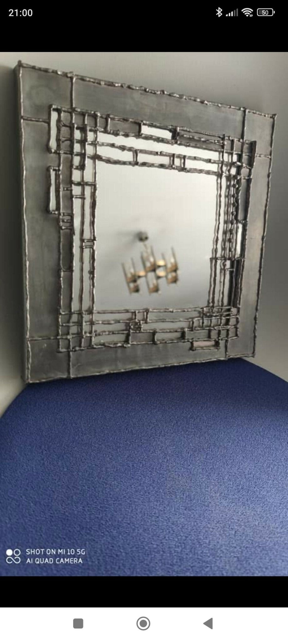 Miroir en étain style brutaliste vers 1960 - Ethic Atelier