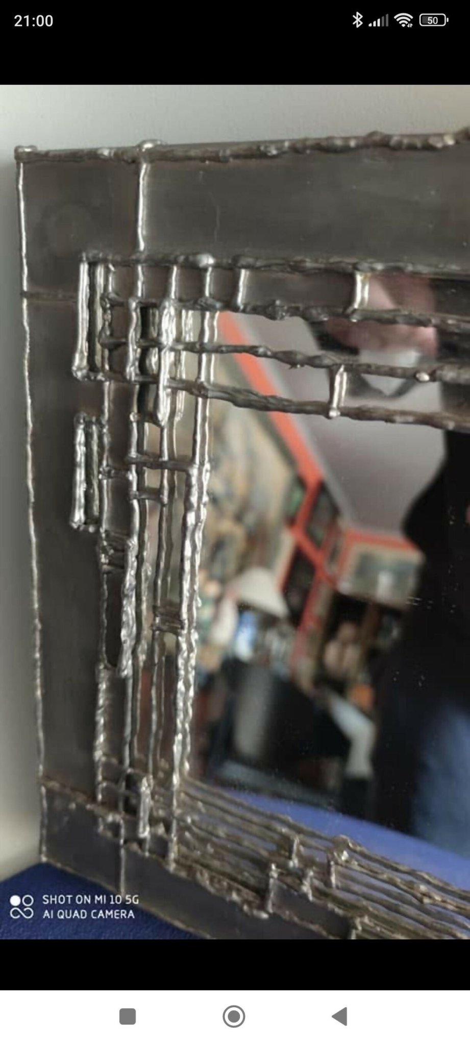 Miroir en étain style brutaliste vers 1960 - Ethic Atelier