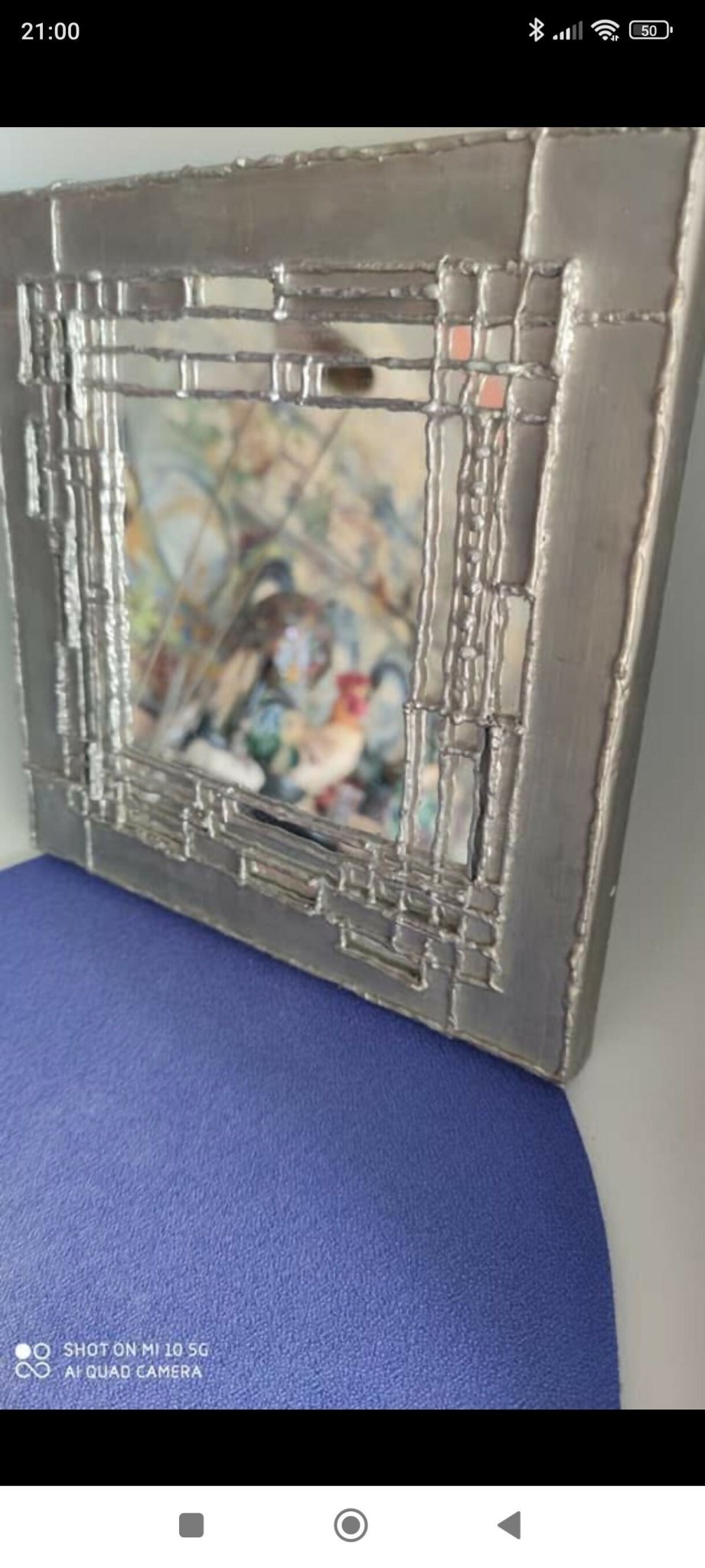 Miroir en étain style brutaliste vers 1960 - Ethic Atelier