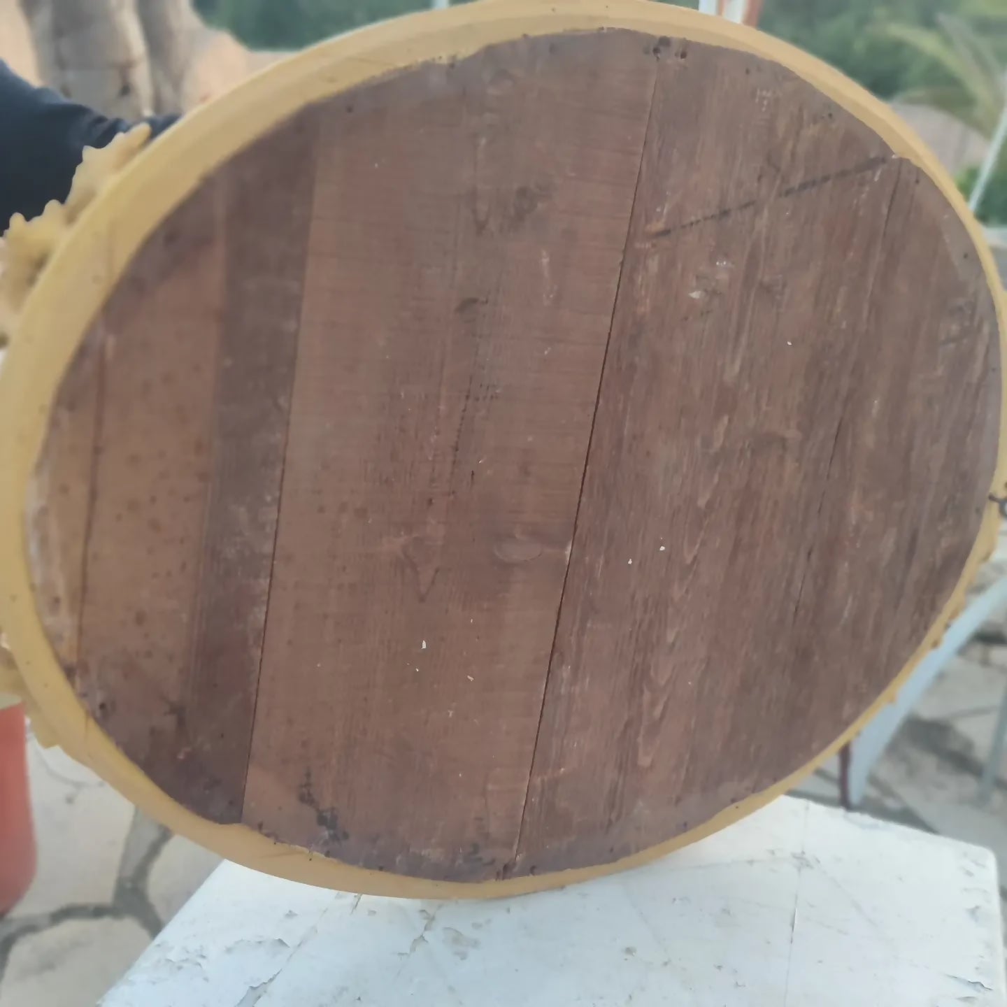 Miroir en médaillon doré à la feuille vers 1850/60 - Ethic Atelier