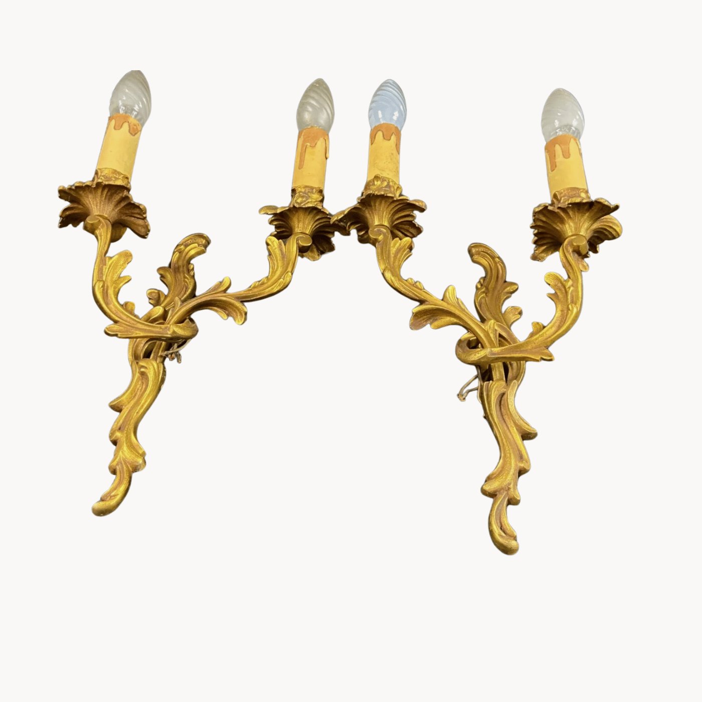 Paire d'Appliques à Deux Feux en Bronze de Style Louis XV - XXe Siècle - Ethic Atelier