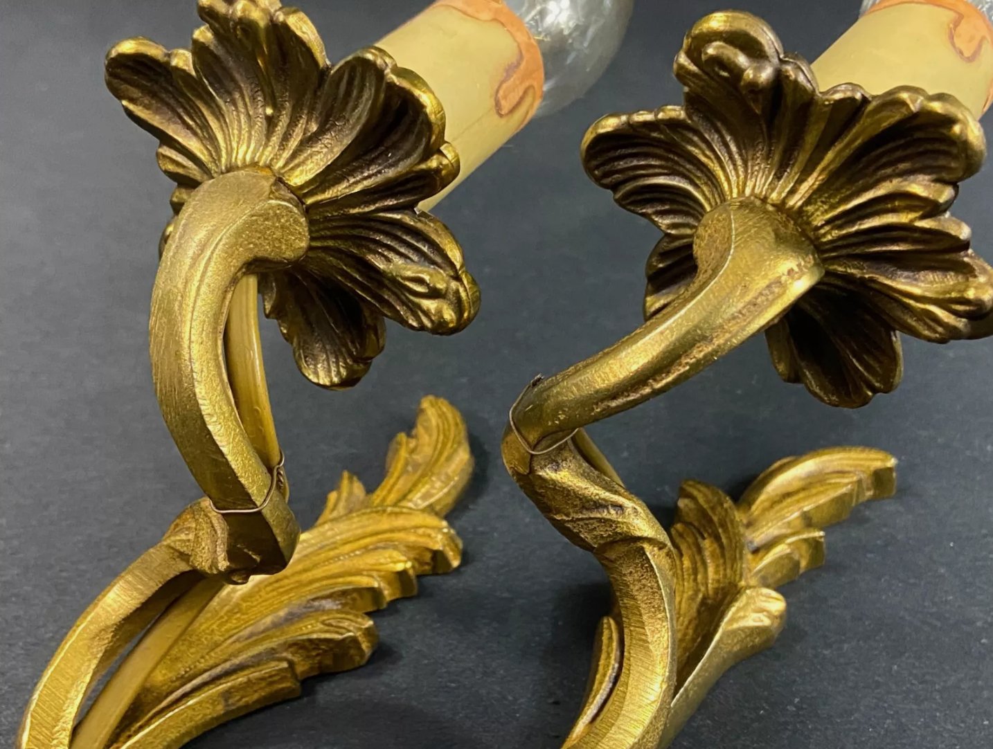 Paire d'Appliques en Bronze Doré de Style Louis XV - XXe Siècle - Ethic Atelier