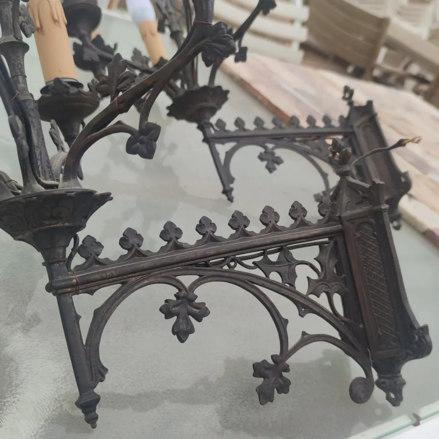 Paire d'appliques murales en acier vers 1900 - Ethic Atelier