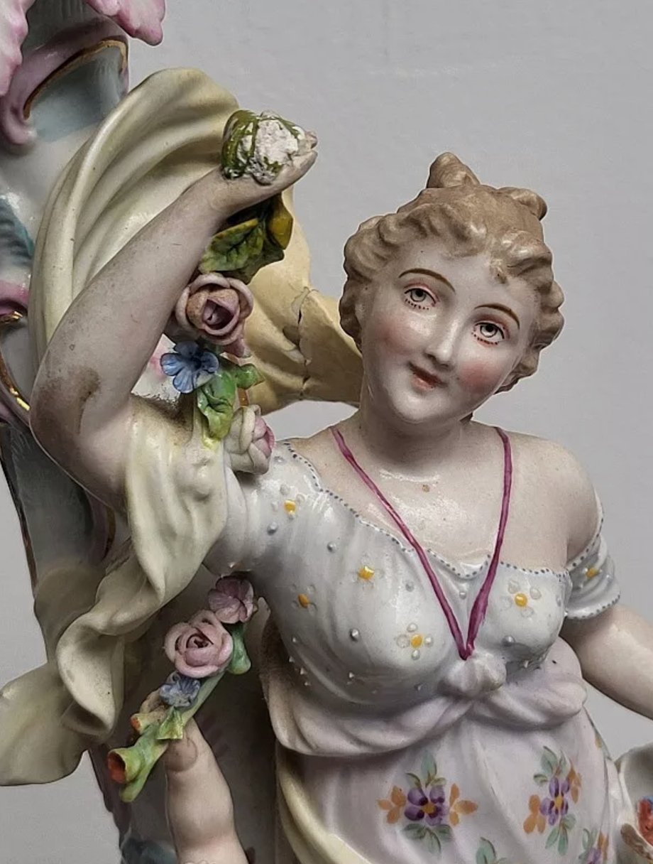 Paire de Bougeoirs en Porcelaine Allemande du XIXème Siècle - Ethic Atelier