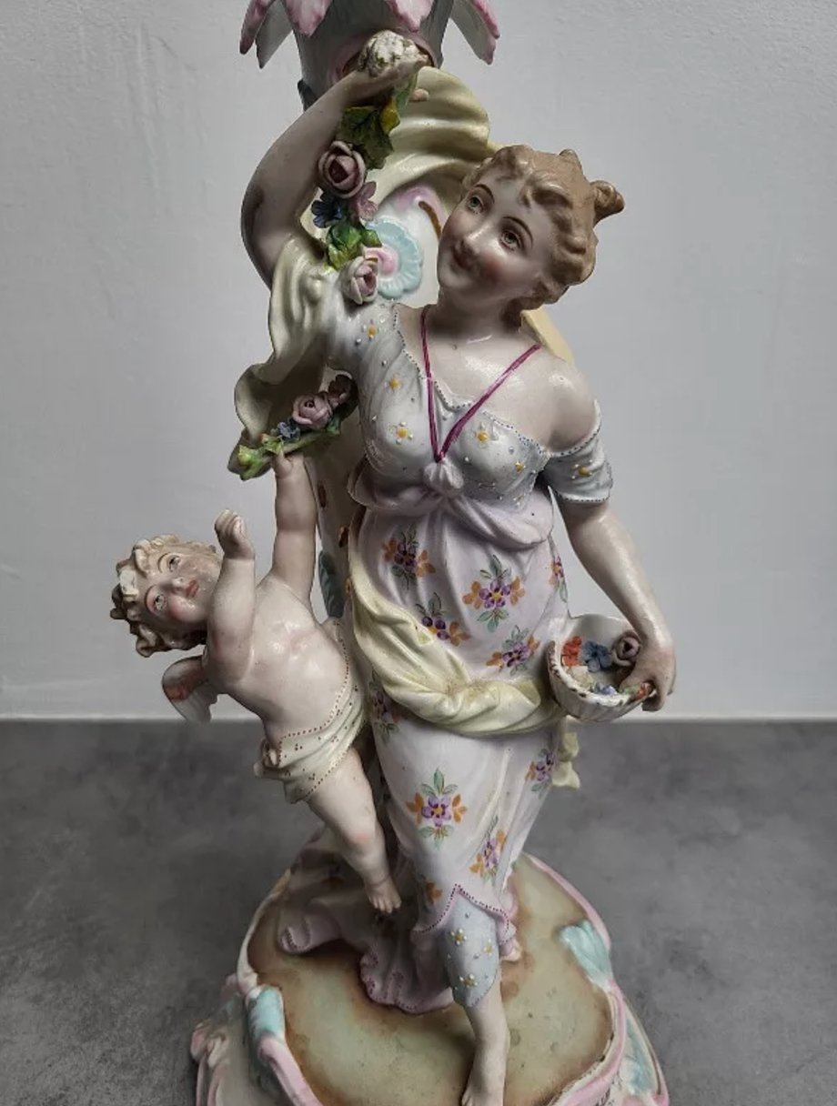 Paire de Bougeoirs en Porcelaine Allemande du XIXème Siècle - Ethic Atelier