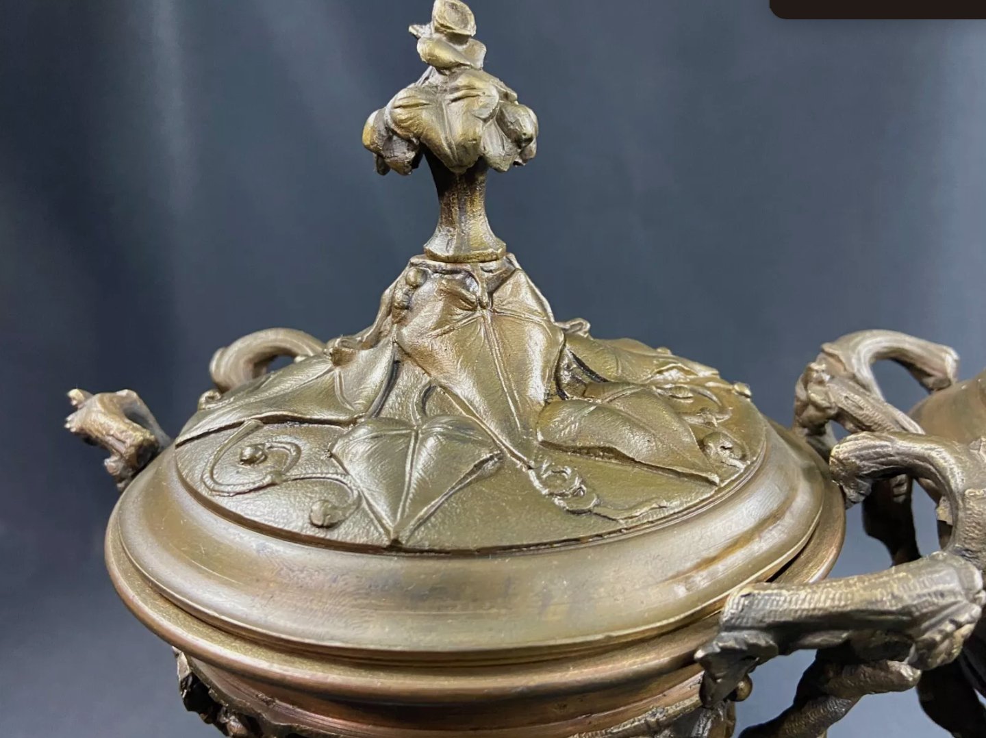 Paire de Cassolettes à Décor Feuillagé en Bronze sur Socle Marbre - XIXe Napoléon III - Ethic Atelier