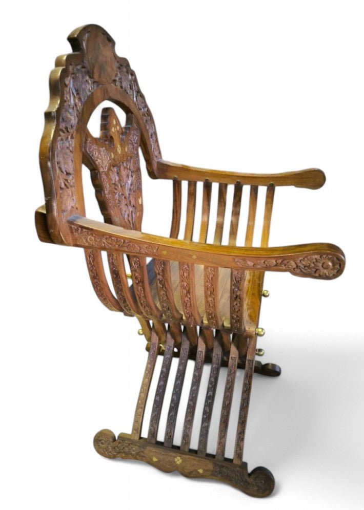 Paire de Fauteuils Curule en Teck Massif - Ethic Atelier