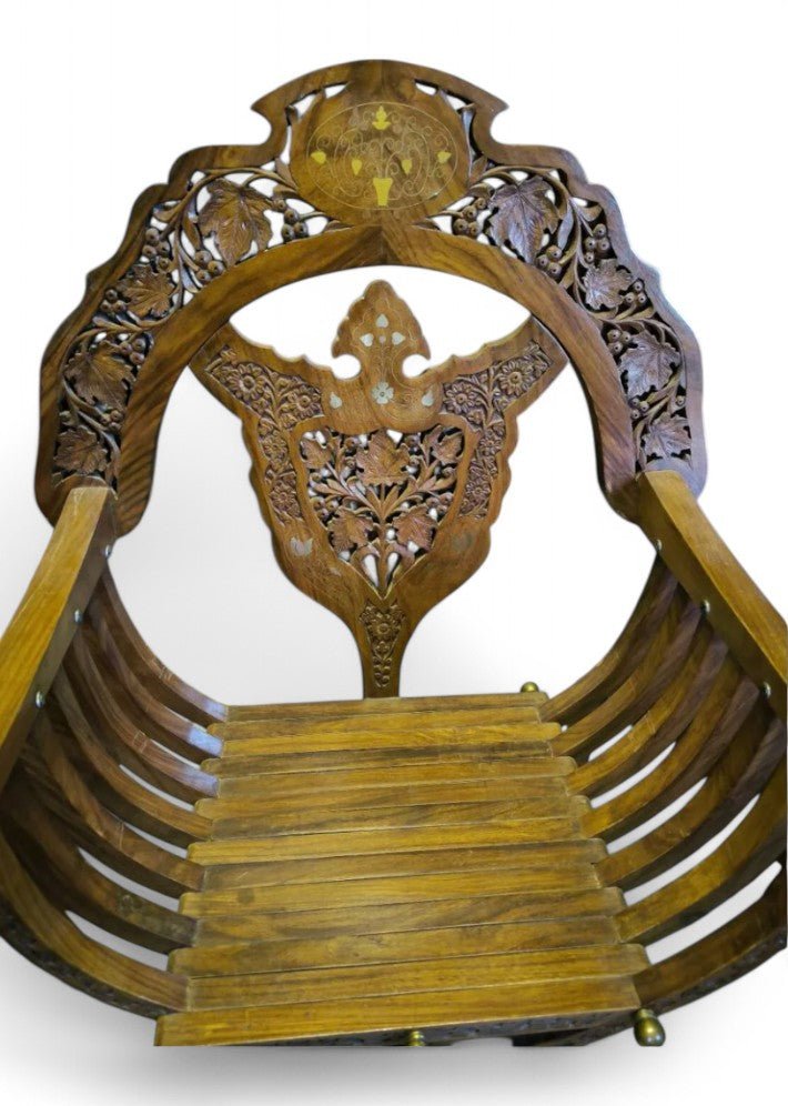 Paire de Fauteuils Curule en Teck Massif - Ethic Atelier