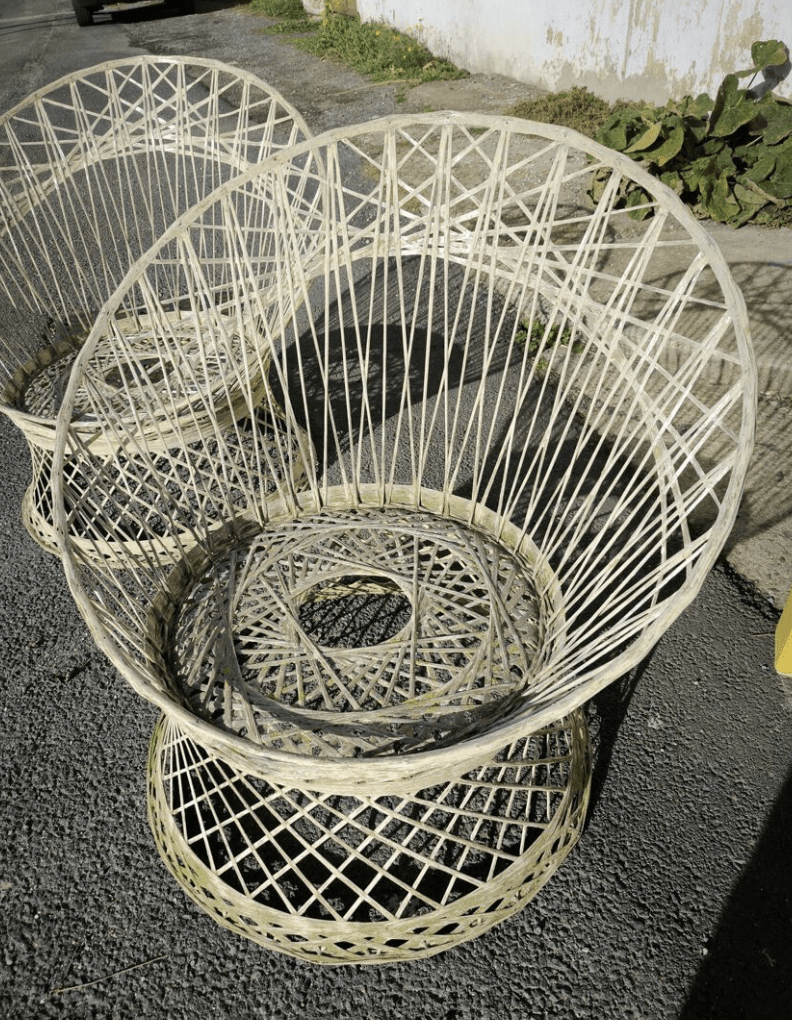 Paire de Fauteuils de Jardin Vintage en Fibre de Verre - Design Iconique - Ethic Atelier