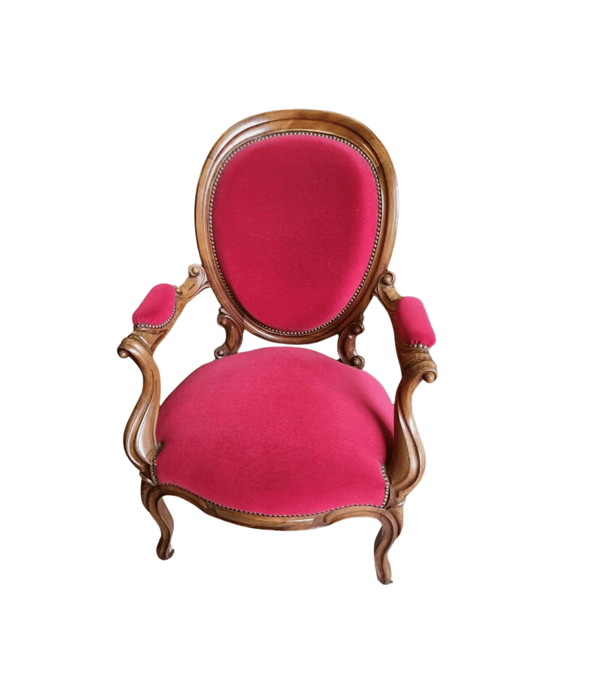 Paire de Fauteuils Louis Philippe à Médaillon Rouge - XIXe siècle - Ethic Atelier