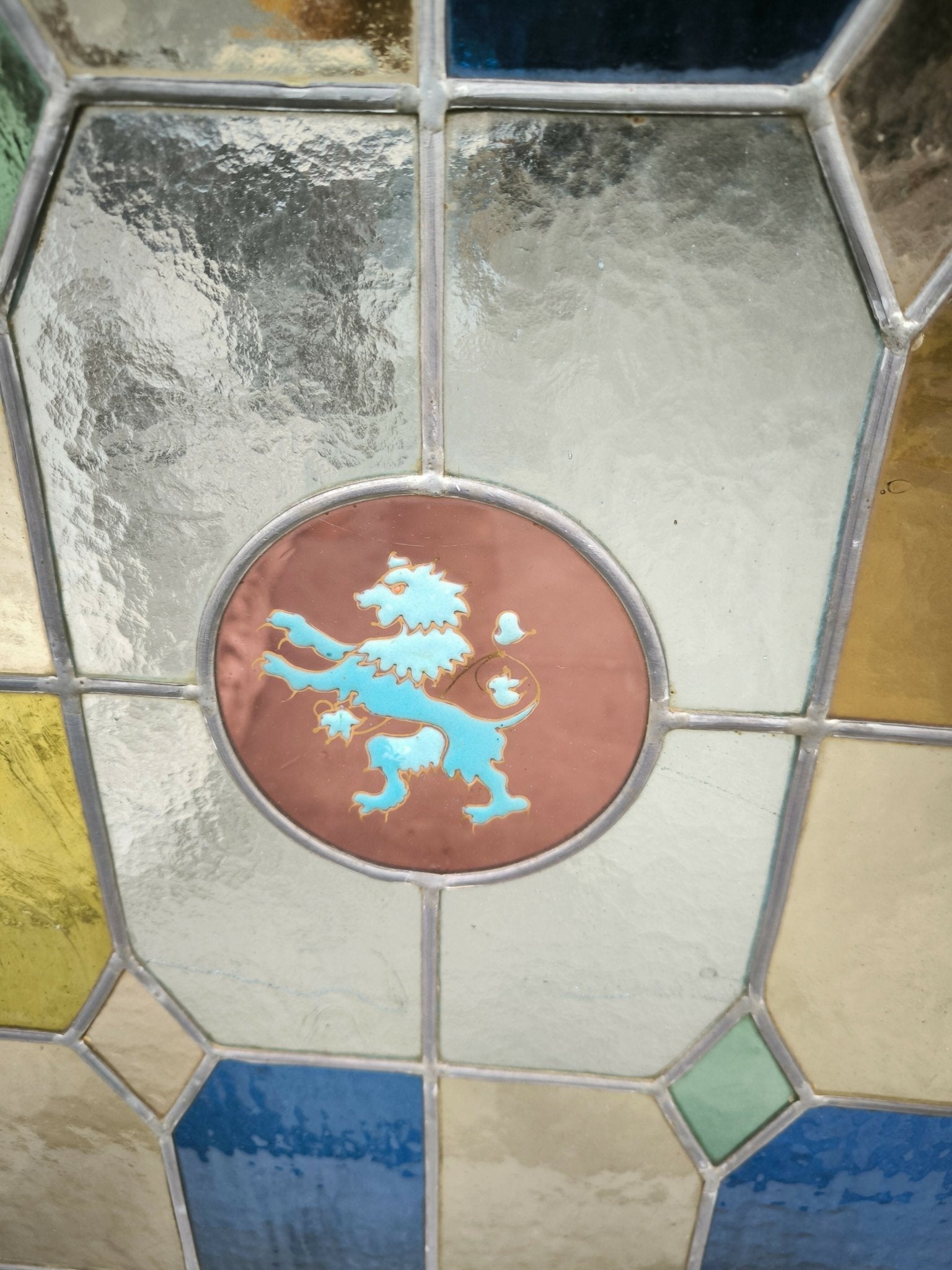 Paire de vitraux cadre chêne massif XIX siècle - Ethic Atelier