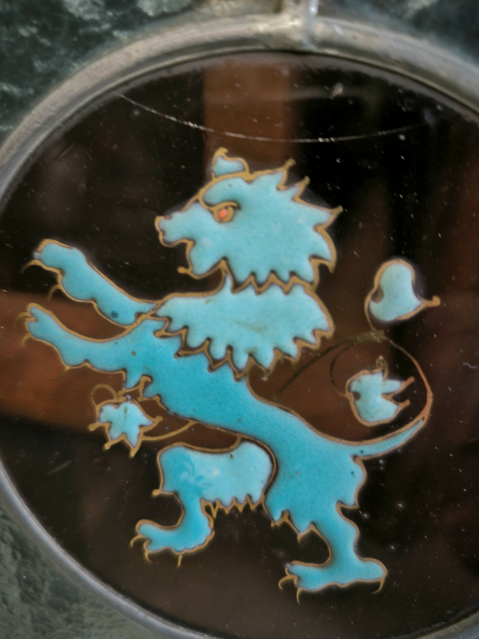 Paire de vitraux cadre chêne massif XIX siècle - Ethic Atelier