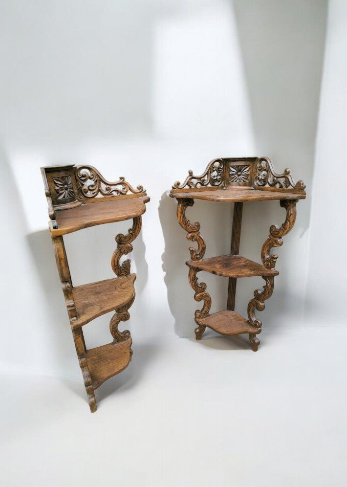 Paire d'étagères en encoignure époque Napoléon III en Palissandre de Rio - Ethic Atelier