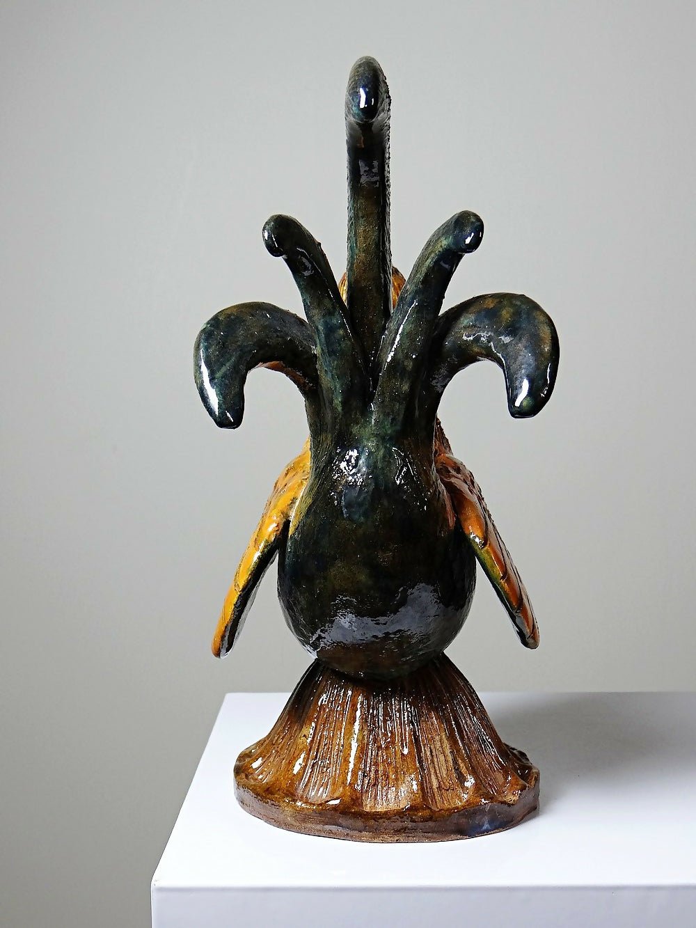 Petit coq décoratif en céramique émaillé artisanale art populaire - Ethic Atelier