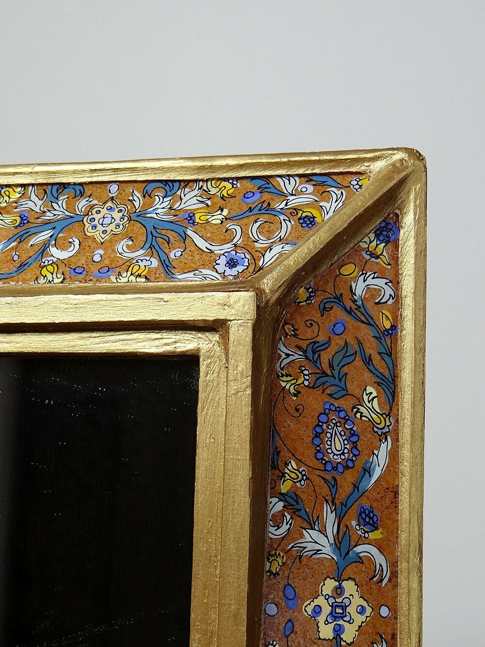 Petit miroir vintage Péruvien vintage cloisonnage de verre peint et platre - Ethic Atelier