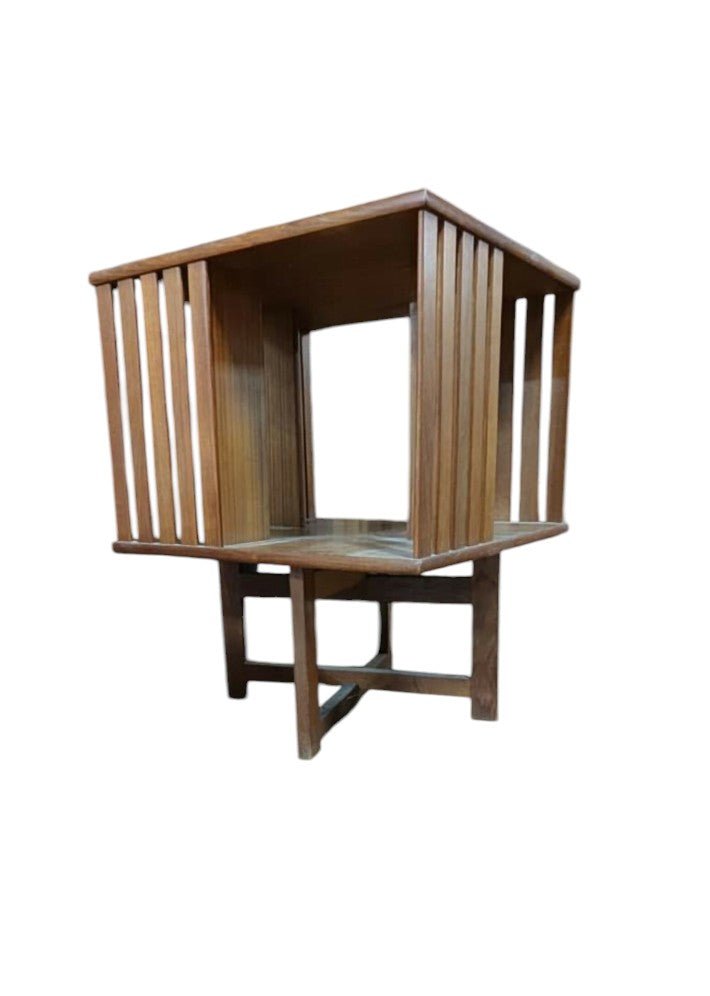 Petite bibliothèque Scandinave tournante en teck vers 1970 - Ethic Atelier