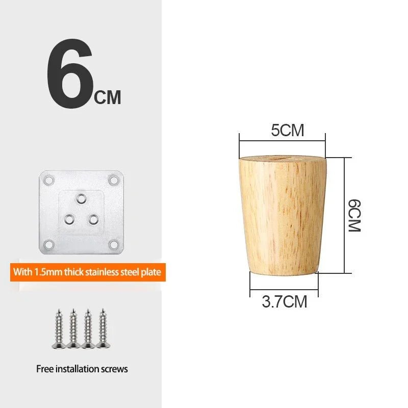 Pieds de Meuble en Bois Massif SIMEON 4pcs – DIY canapé, fauteuils - Style Moderne Nordique - Ethic Atelier