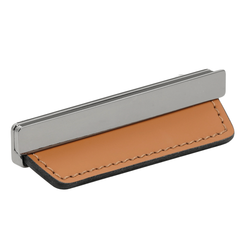 Poignée avec Insert en Cuir Caramel - Ethic Atelier