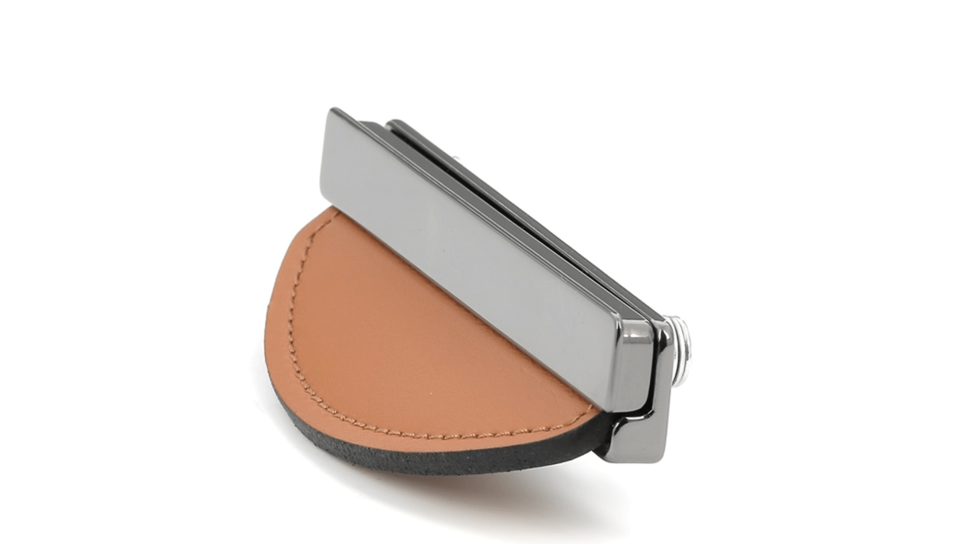 Poignée avec Insert en Cuir Caramel - Ethic Atelier