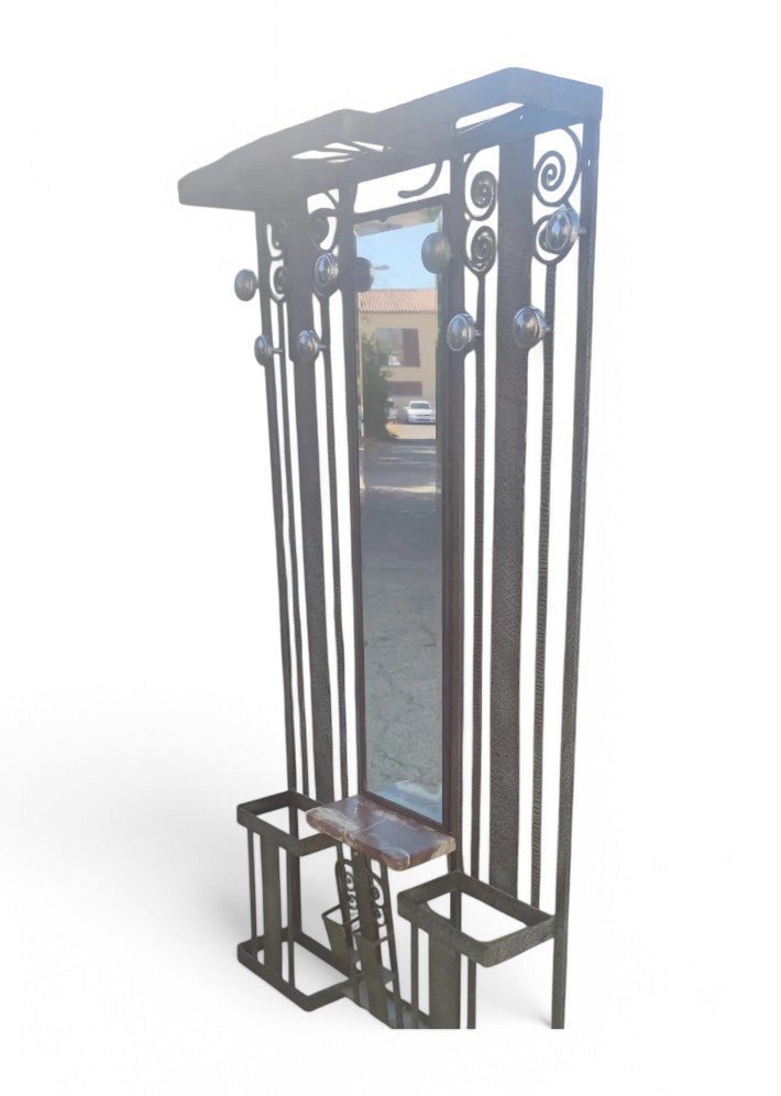 Porte manteaux de vestibule en fer forgé vers 1925 - Ethic Atelier