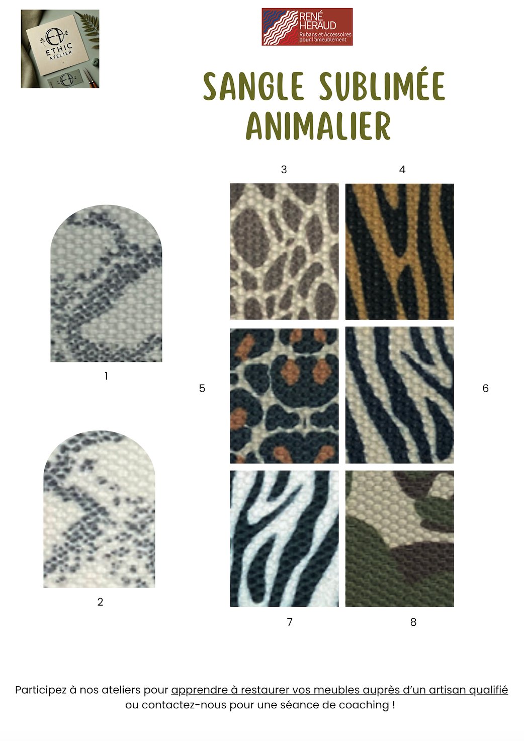 Sangle Sublimée Animalier 30 mm - Nouveauté - Ethic Atelier