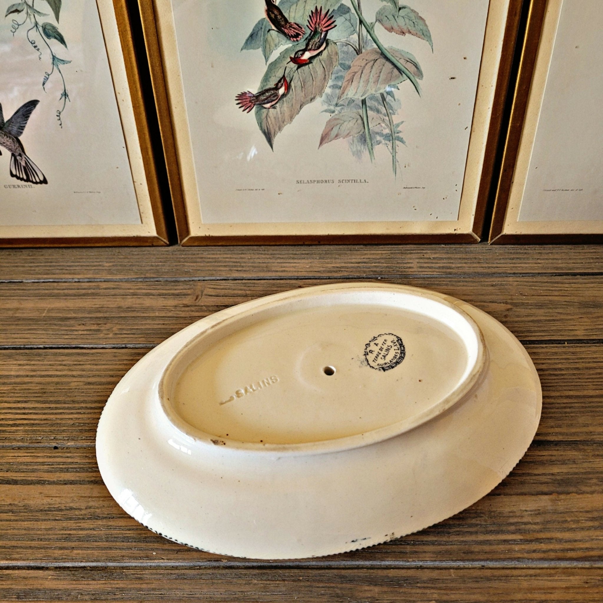 Saucière Salins terre de fer bleu Guirlandes Louis XVI, fin 19ème - Ethic Atelier