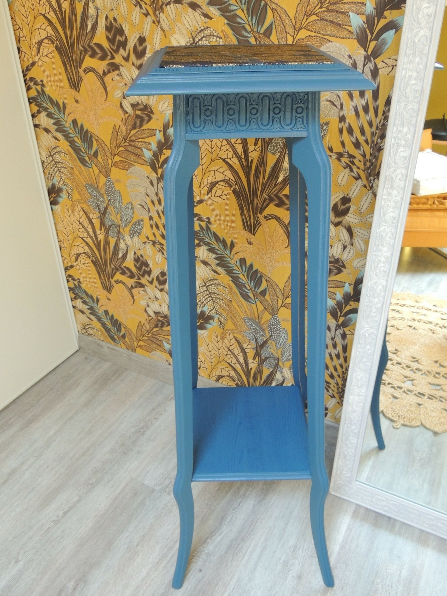 Sellette haute en bois année 1940 - 1950 - Ethic Atelier