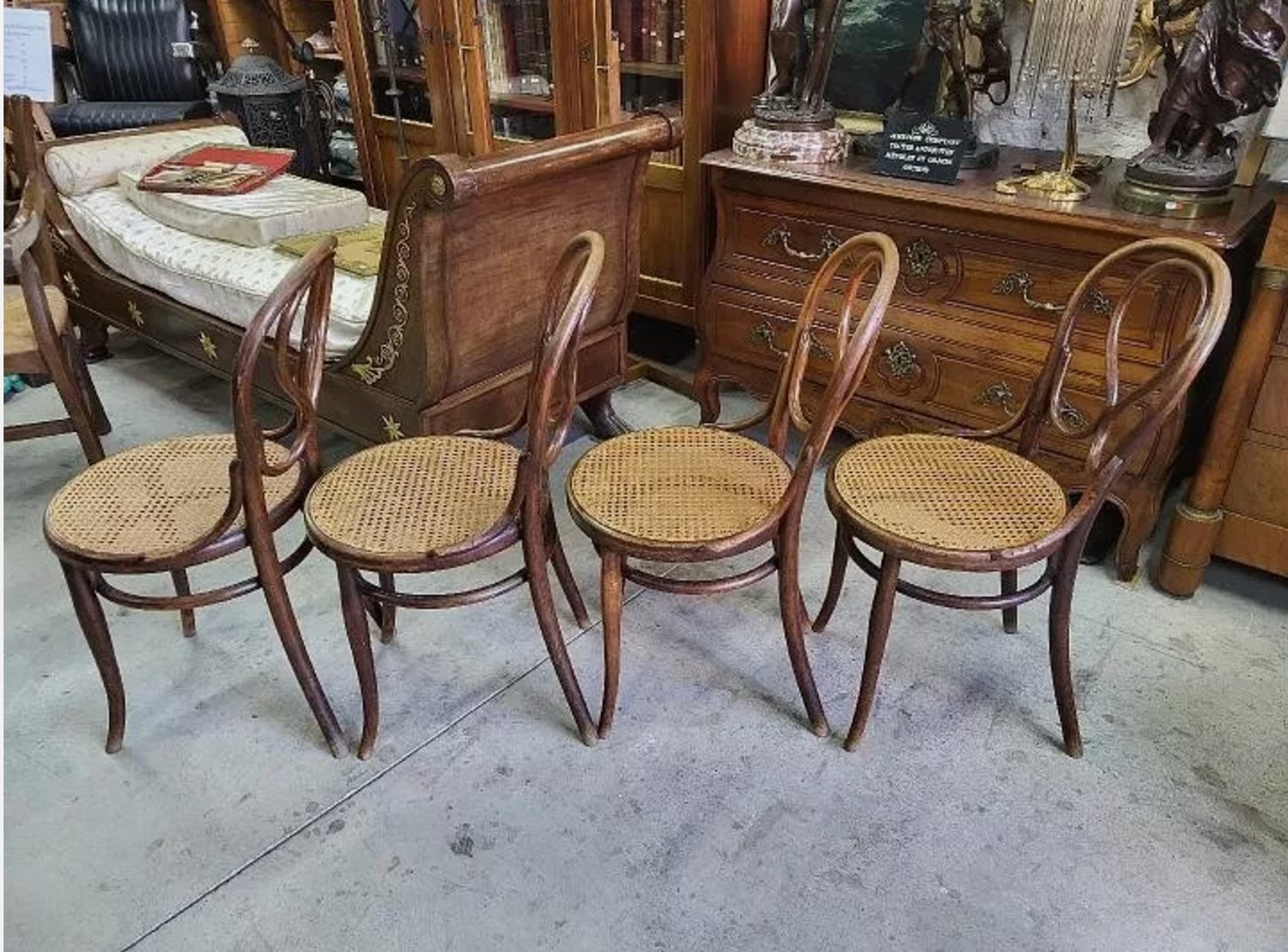 Série de 4 Chaises Bistrot Cannées Thonet - Années 1900 - Ethic Atelier