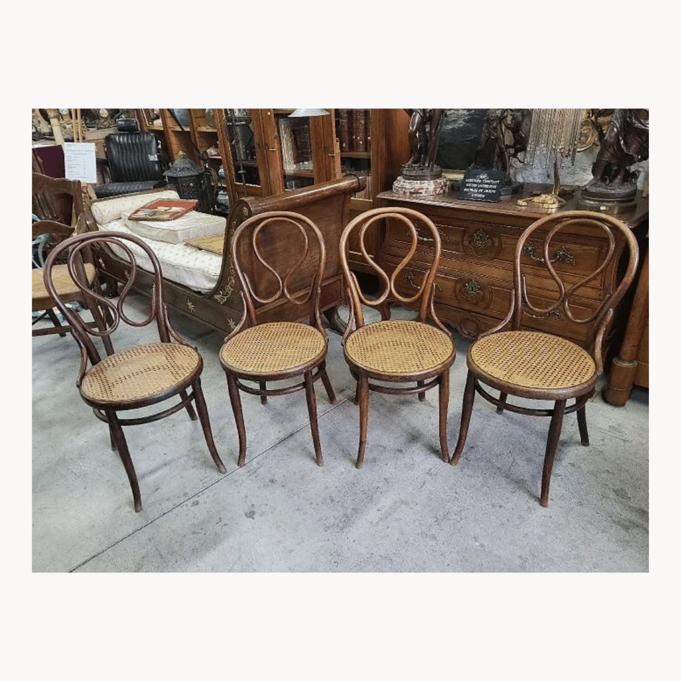 Série de 4 Chaises Bistrot Cannées Thonet - Années 1900 - Ethic Atelier