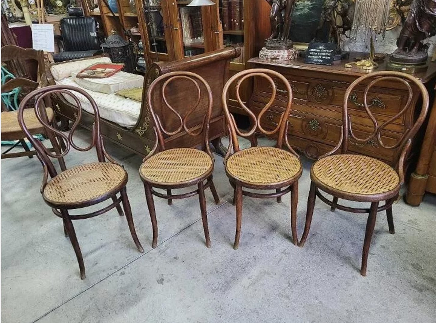 Série de 4 Chaises Bistrot Cannées Thonet - Années 1900 - Ethic Atelier