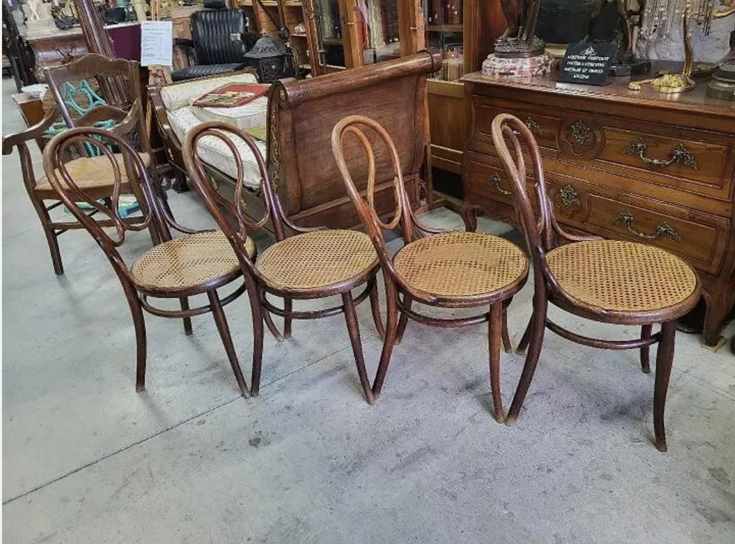 Série de 4 Chaises Bistrot Cannées Thonet - Années 1900 - Ethic Atelier