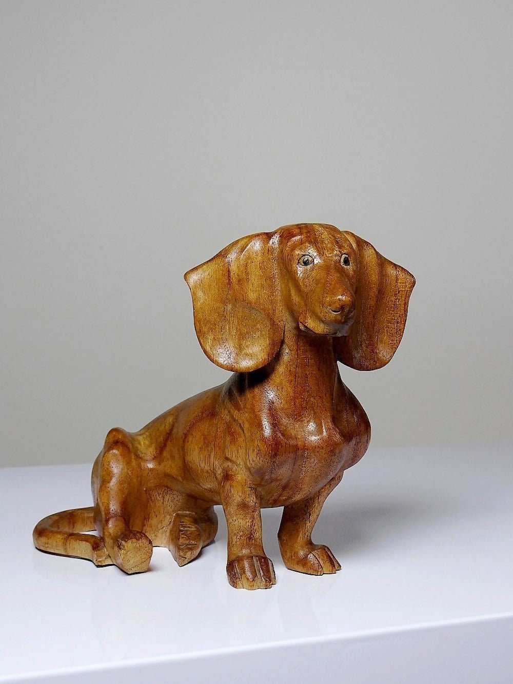 Sujet chien teckel en bois sculpté artisanat vintage - Ethic Atelier