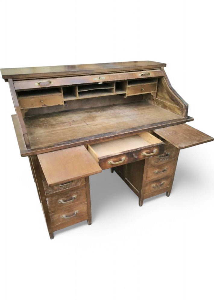 Superbe Bureau Américain en Chêne Style Art Déco - Ethic Atelier