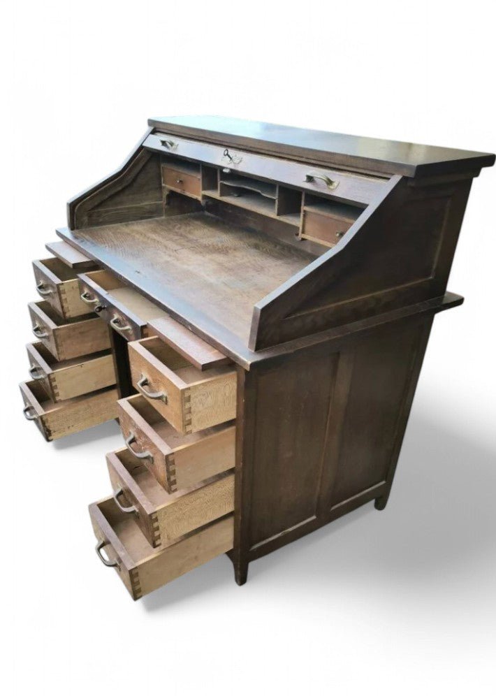 Superbe Bureau Américain en Chêne Style Art Déco - Ethic Atelier