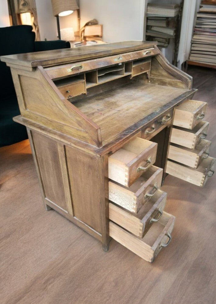 Superbe Bureau Américain en Chêne Style Art Déco - Ethic Atelier