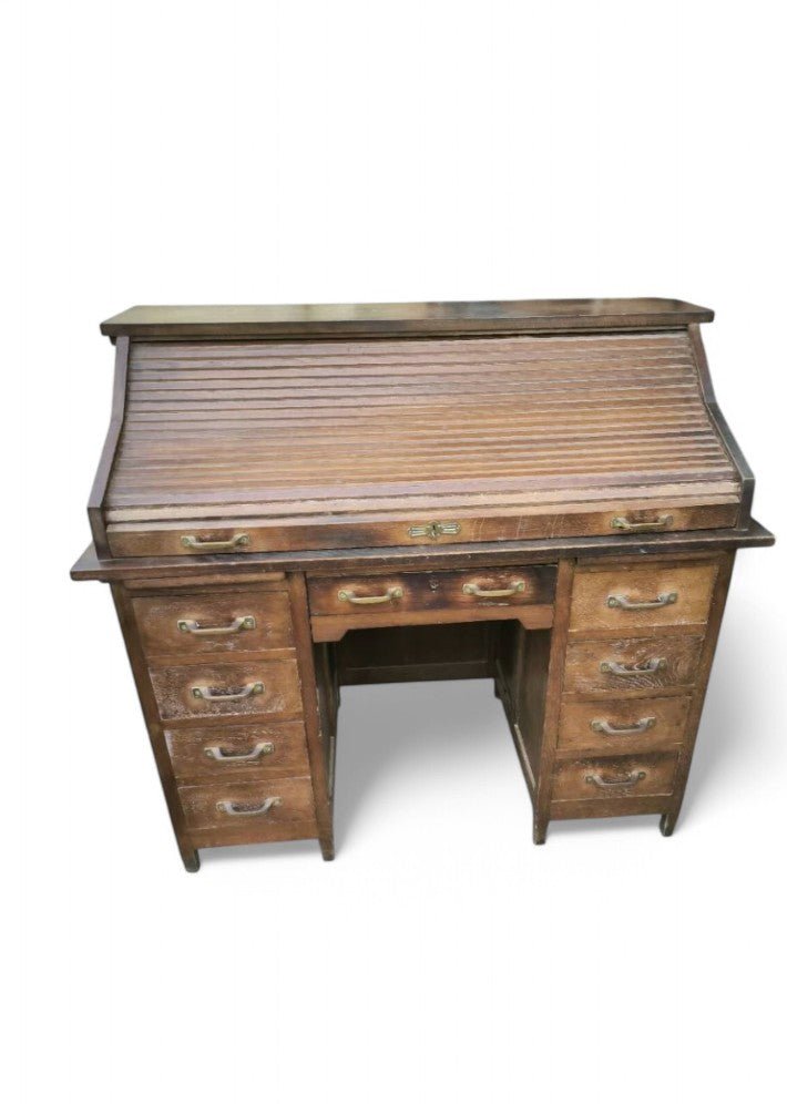 Superbe Bureau Américain en Chêne Style Art Déco - Ethic Atelier
