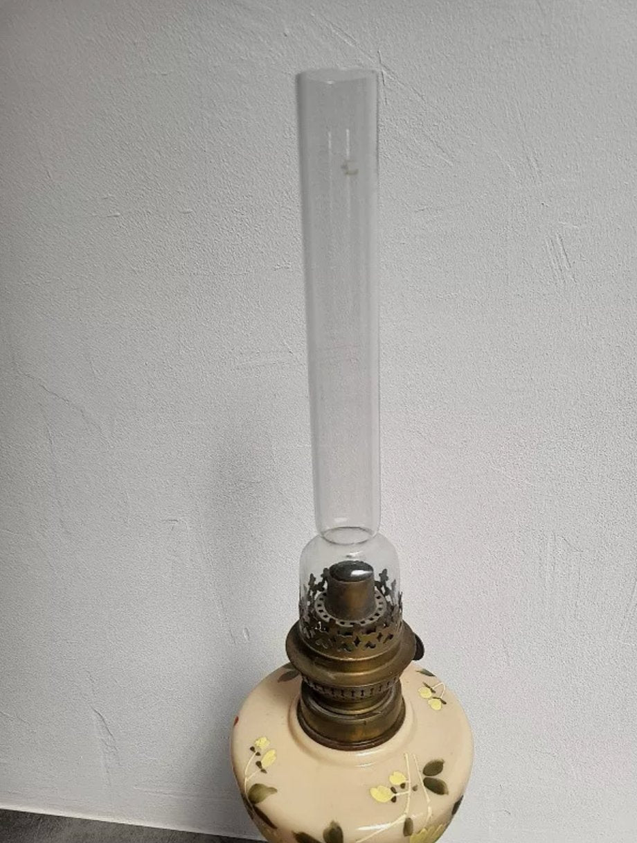 Superbe et Grande Lampe à Pétrole en Opaline - Ethic Atelier