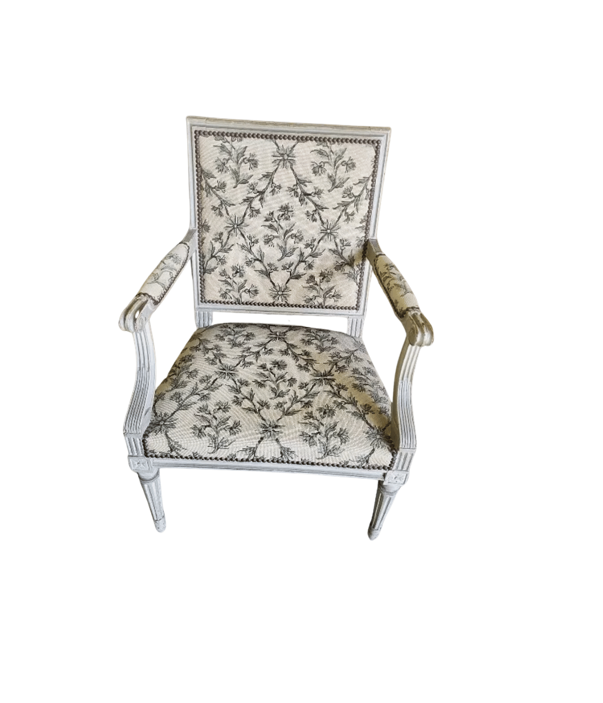 Superbe Fauteuil Louis XVI Gris - XIXe siècle - Ethic Atelier