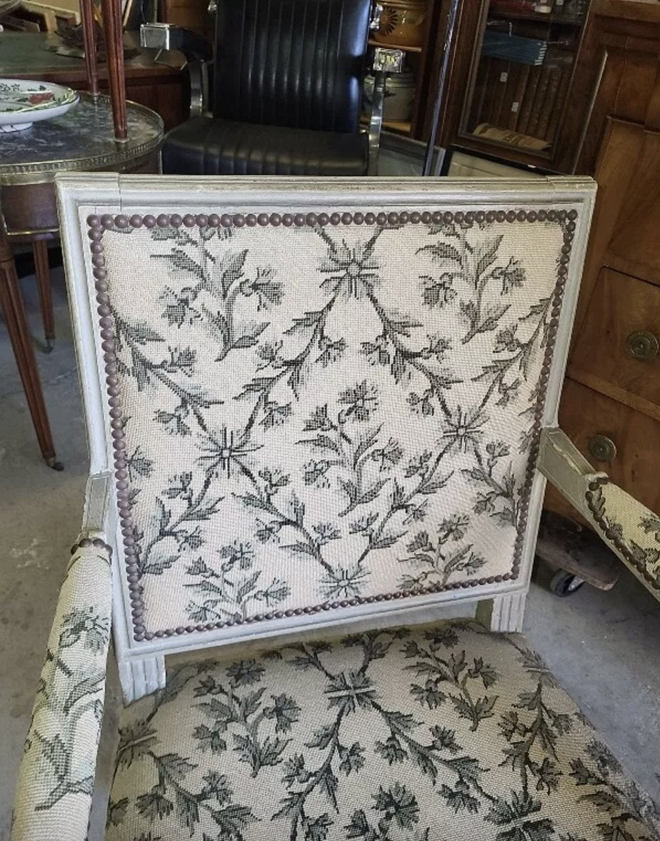 Superbe Fauteuil Louis XVI Gris - XIXe siècle - Ethic Atelier