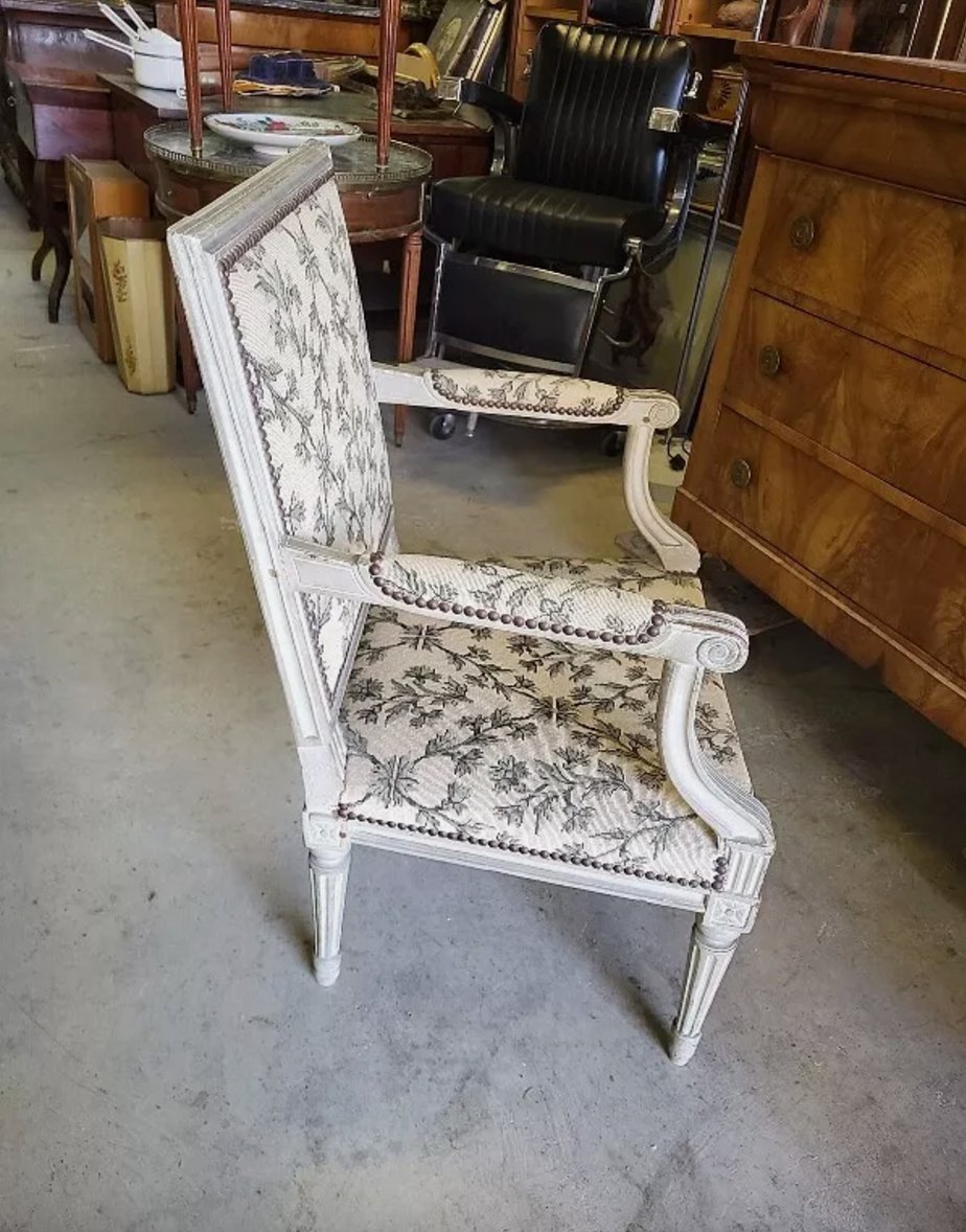 Superbe Fauteuil Louis XVI Gris - XIXe siècle - Ethic Atelier