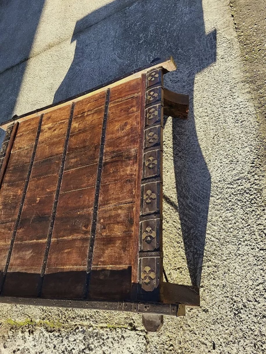 Superbe Grande Table Basse - Selle d'Éléphant - Bois, Métal et Cuivre - Ethic Atelier