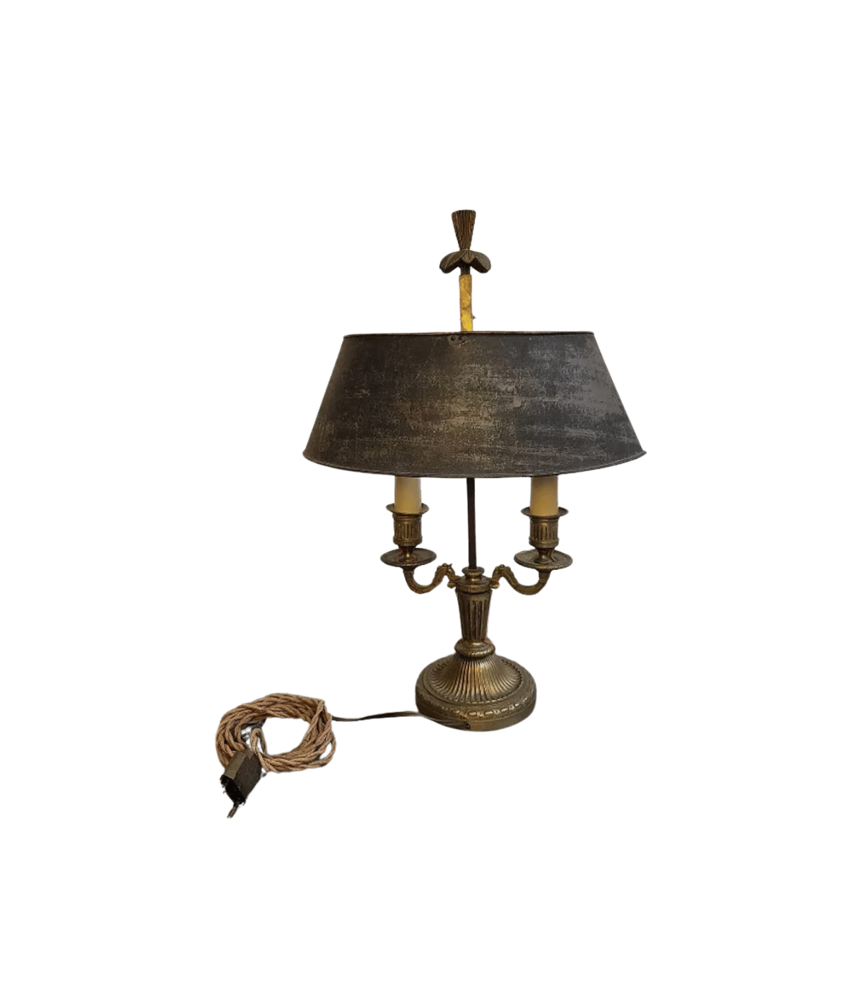 Superbe Lampe Bouillotte en Bronze avec Abat - jour en Tôle N° 1 - Ethic Atelier