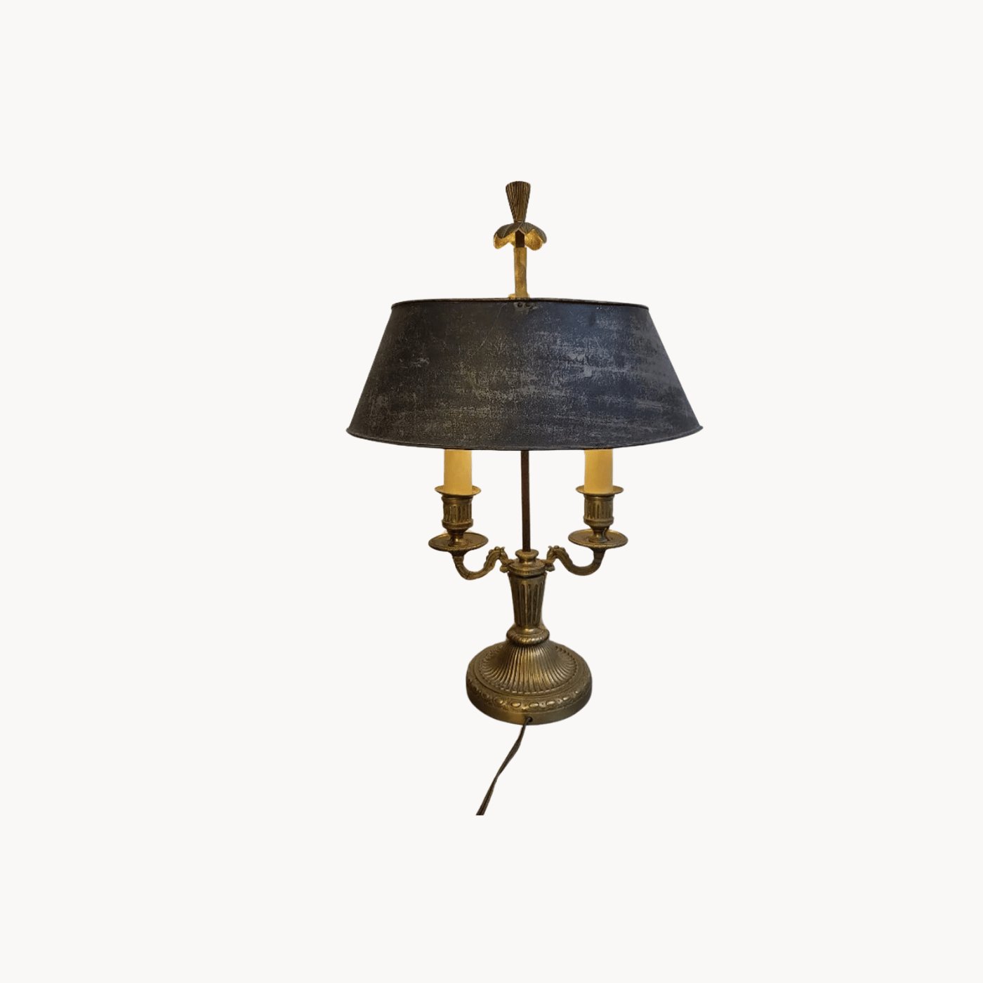 Superbe Lampe Bouillotte en Bronze avec Abat - jour en Tôle N° 1 - Ethic Atelier