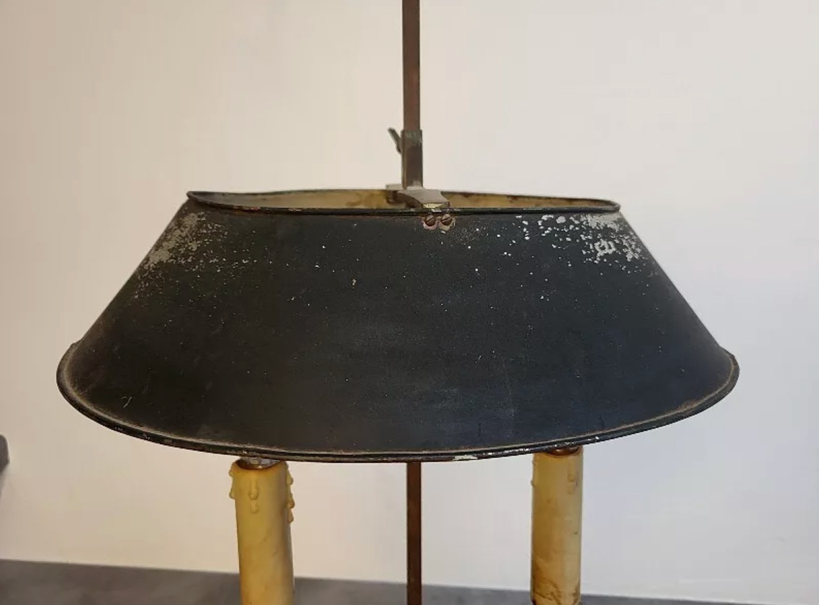 Superbe Lampe Bouillotte en Bronze avec Abat - jour en Tôle N° 1 - Ethic Atelier