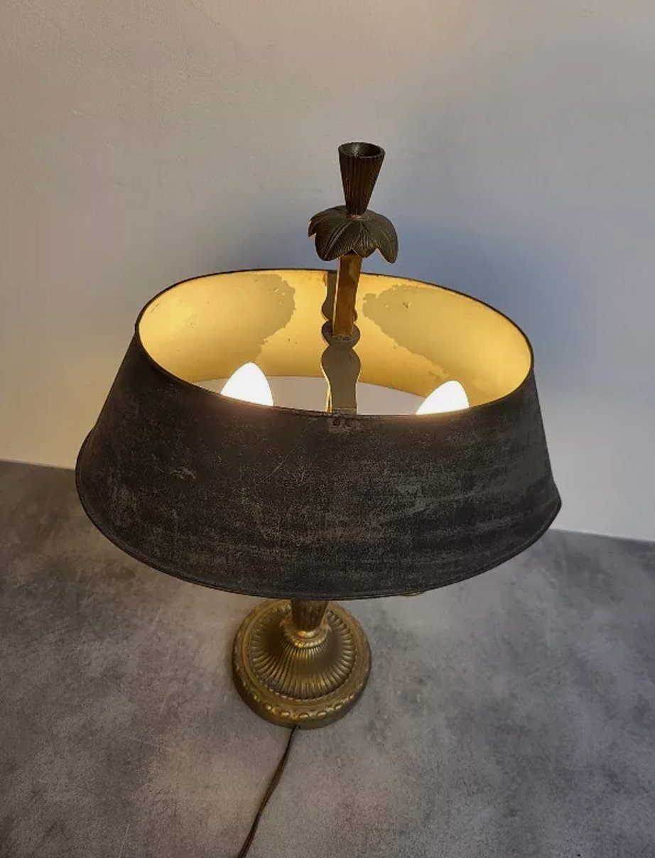 Superbe Lampe Bouillotte en Bronze avec Abat - Jour en Tôle N° 2 - Ethic Atelier